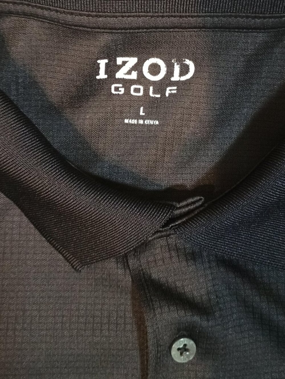 Izod/Polo/Mens Large/Black/Golf Athleisure Preppy Business Casual Classic Shirt - Picture 2 of 8